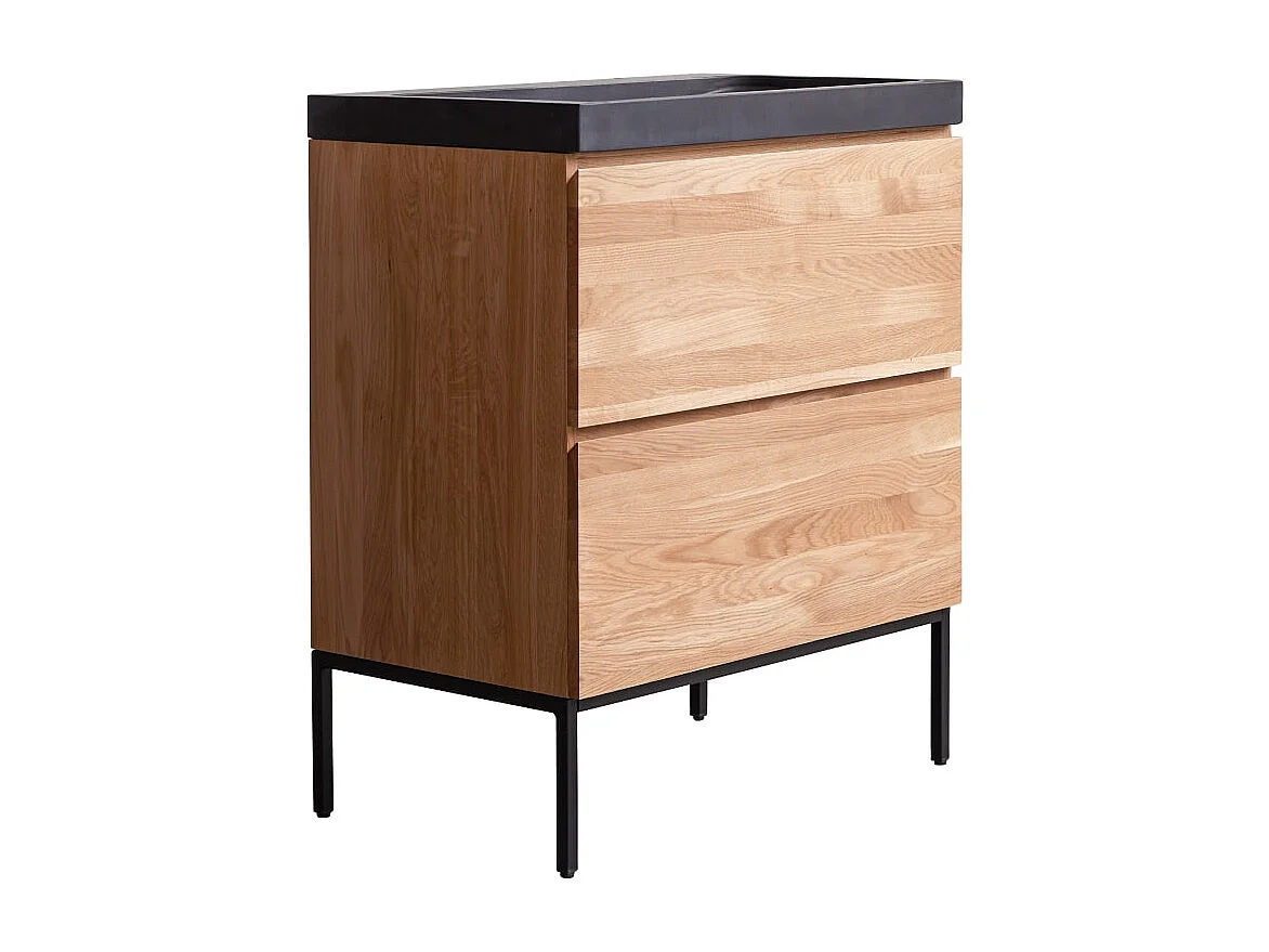 Badmöbel Nova aus Eichenholz und Lavastein 80