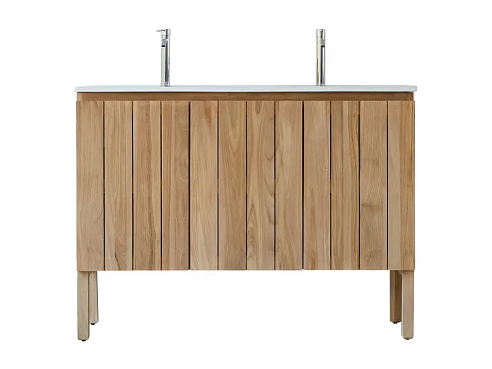 Mobili da bagno in legno di teak con lavabo in ceramica 120 Jill