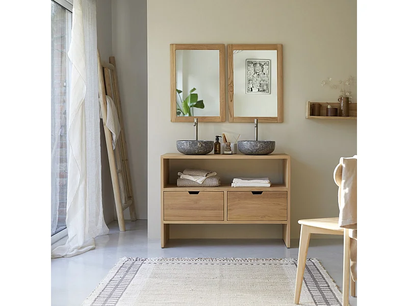 Meuble sous vasque en bois de teck 110 Kwarto