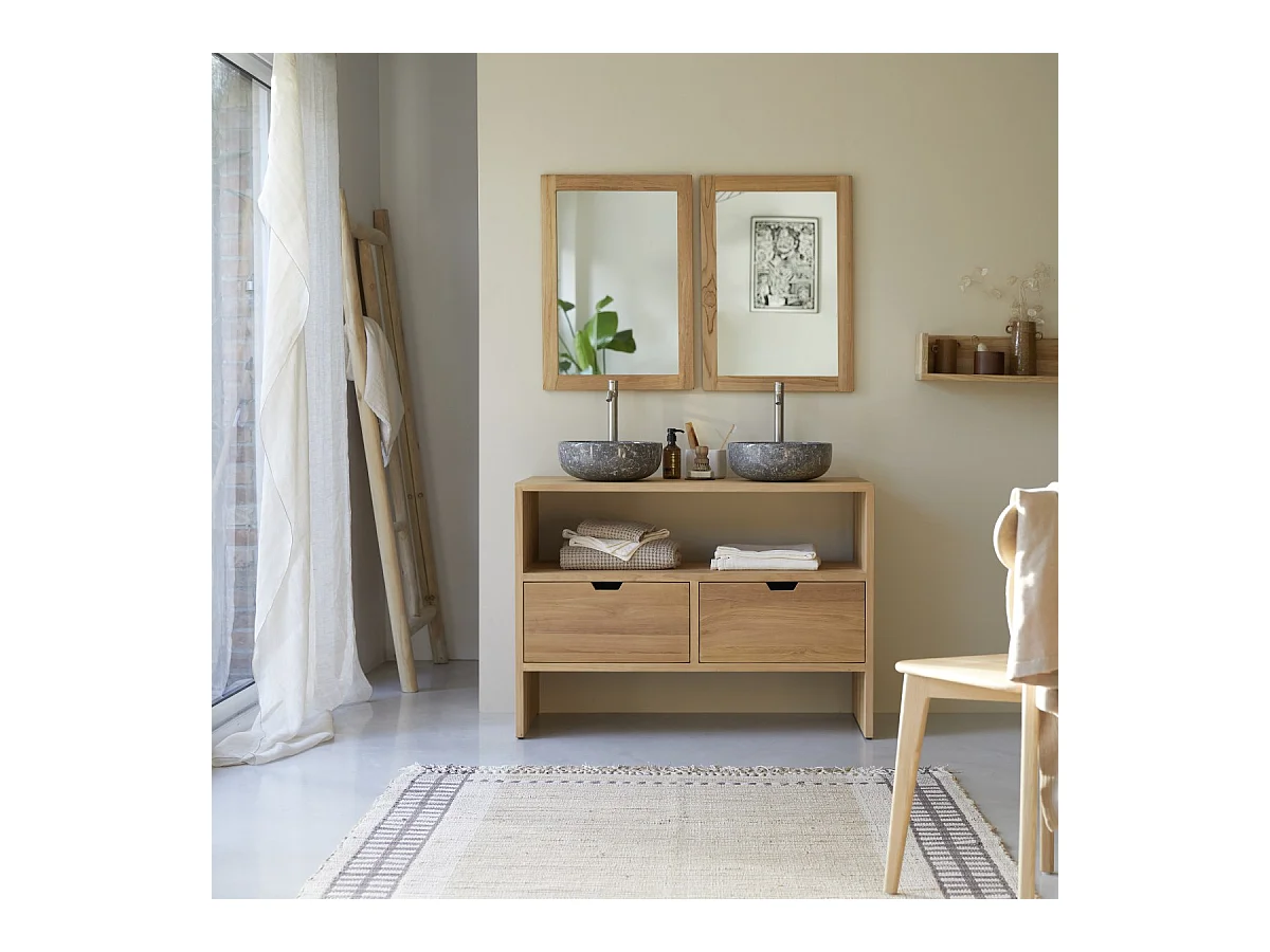 Mobili da bagno in legno di teak 110 cm design Tikamoon