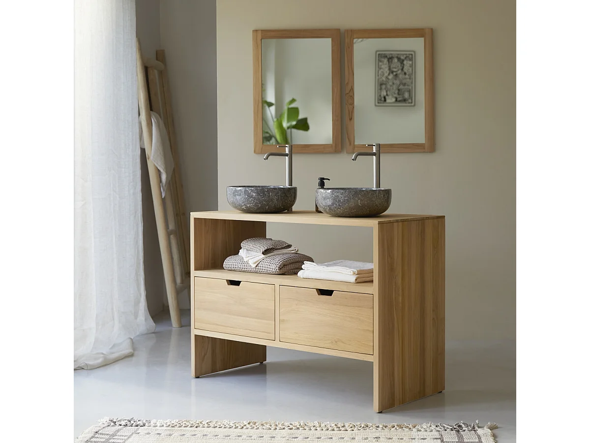 Mobili da bagno in legno di teak 110 cm design Tikamoon