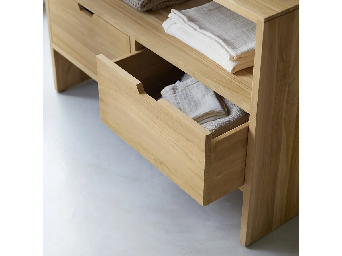 Mobili da bagno in legno di teak 110 cm design Tikamoon