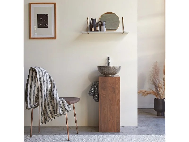 Meuble Salle de bain en bois de noyer 30 Stelle gauche