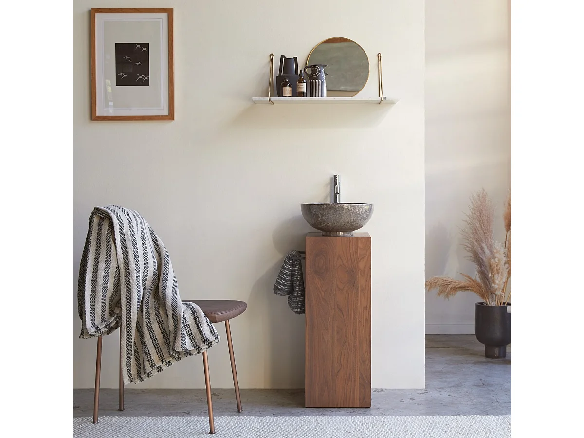 Meuble Salle de bain en bois de noyer 30 Stelle gauche
