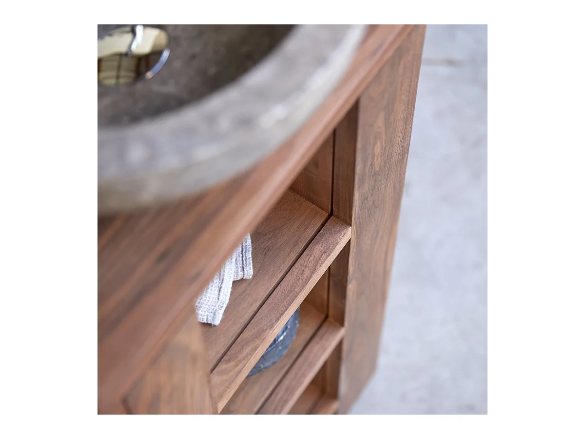 Meuble Salle de bain en bois de noyer 30 Stelle gauche