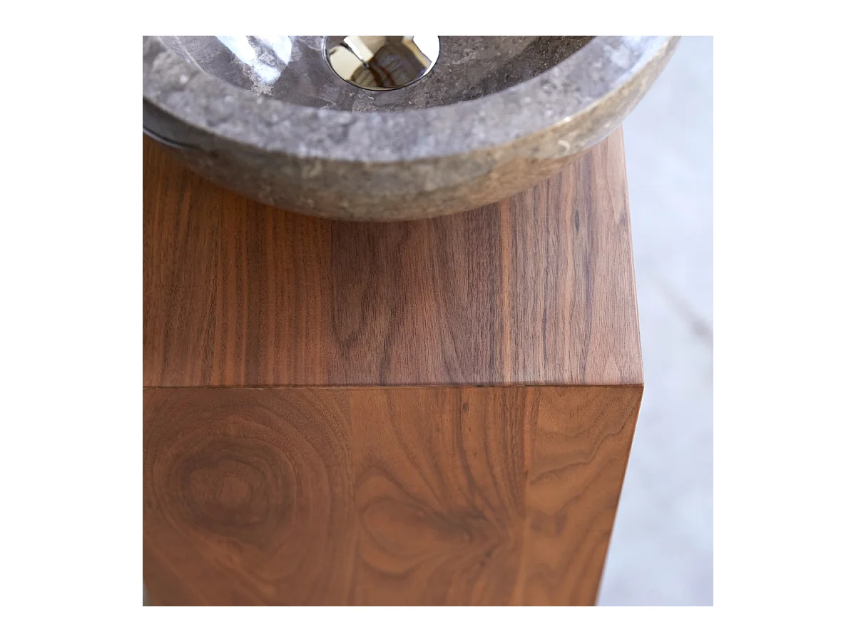 Meuble Salle de bain en bois de noyer 30 Stelle gauche