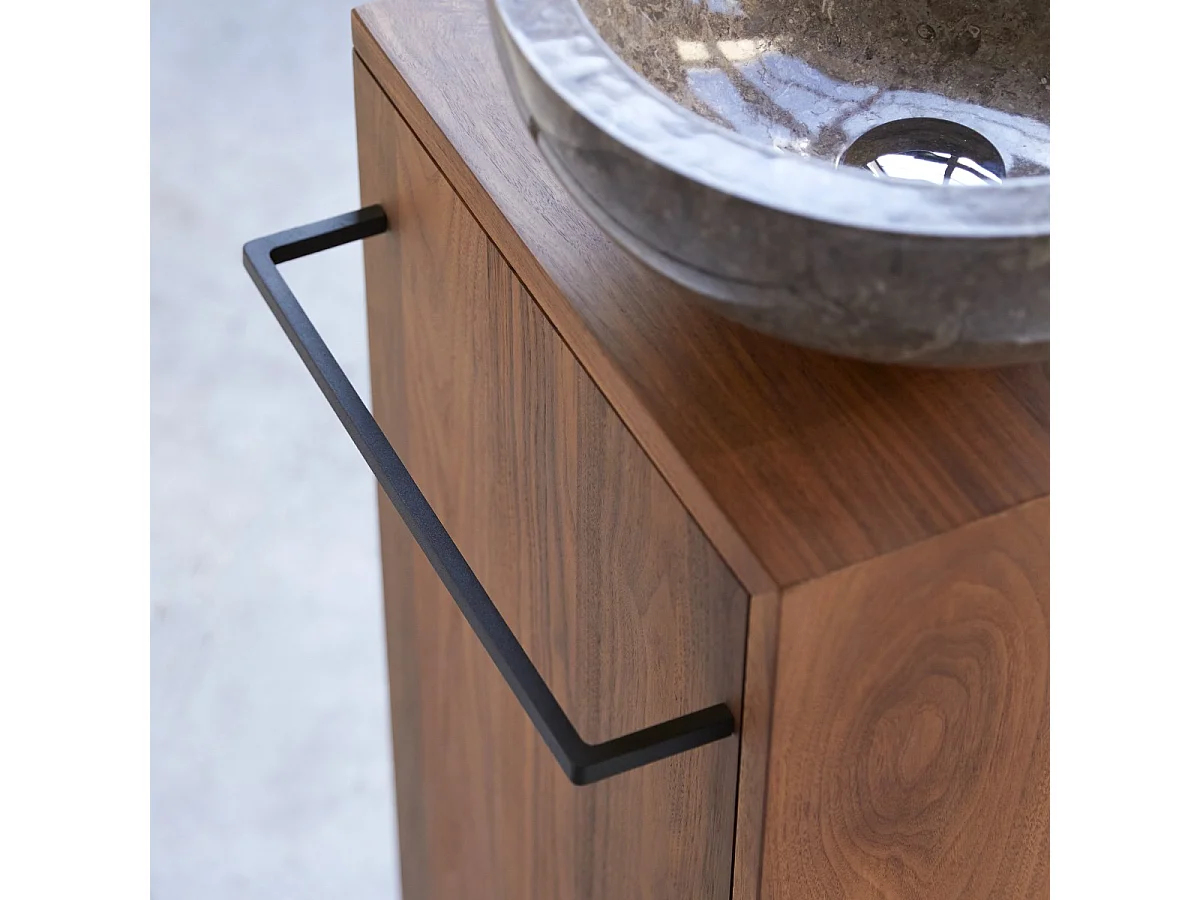 Meuble Salle de bain en bois de noyer 30 Stelle gauche