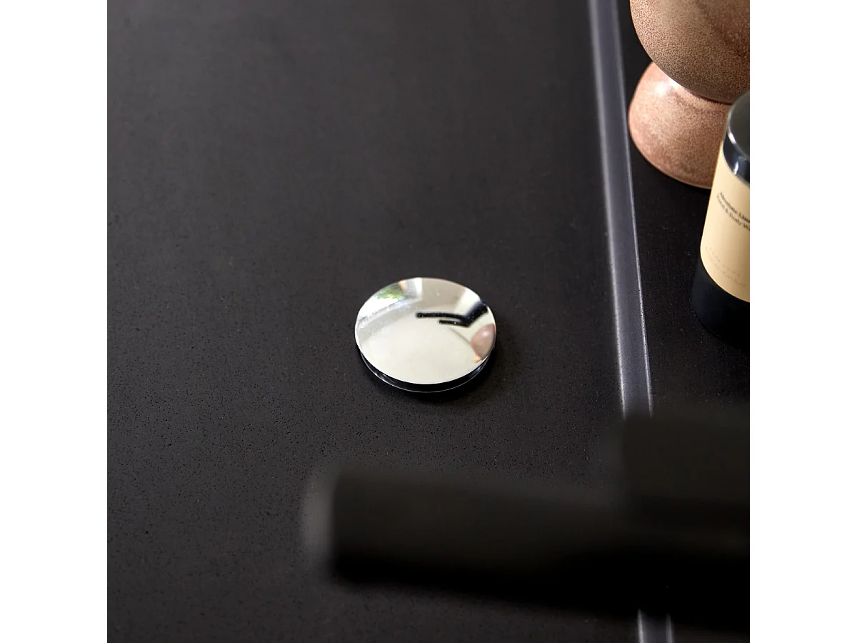 Mobili da bagno in quercia con lavabo in pietra lavica Easy 120