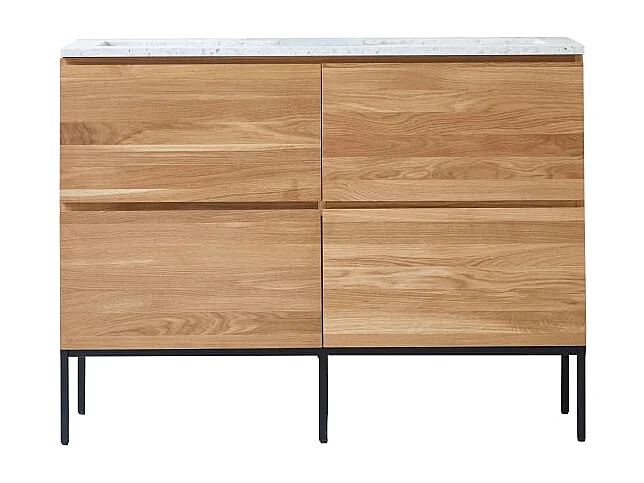 Mobile per il bagno in legno di rovere e battuto di terrazzo premium Moon 120 Nova