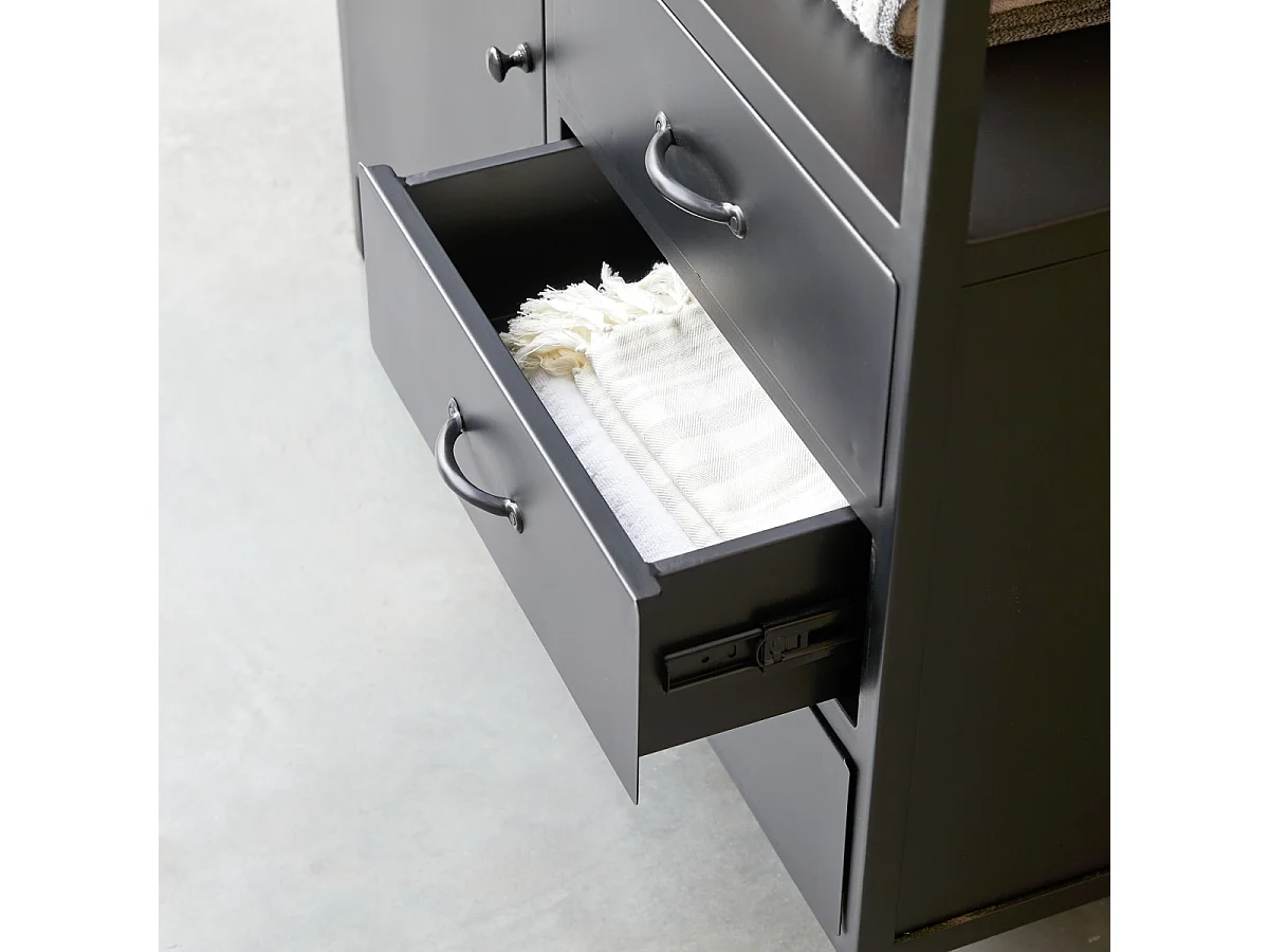 Mobili da bagno in metallo e legno di mango 95 Industriel