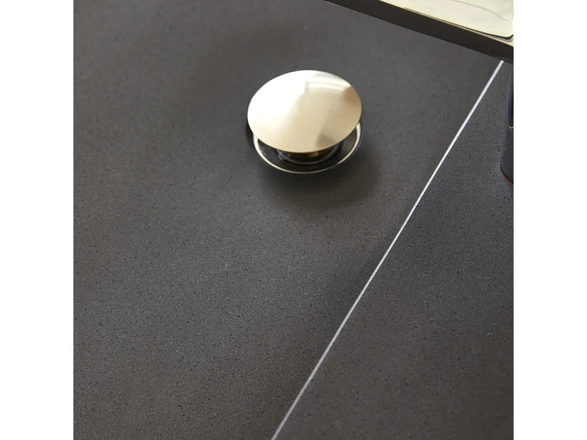 Meuble Salle de bain en bois de chêne et pierre de lave 80 Easy