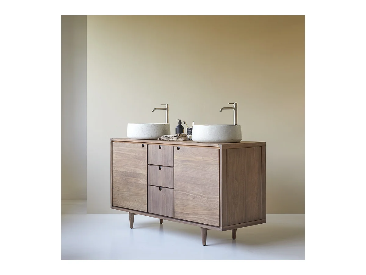 Meuble sous vasque en bois de noyer 145 Jonàk