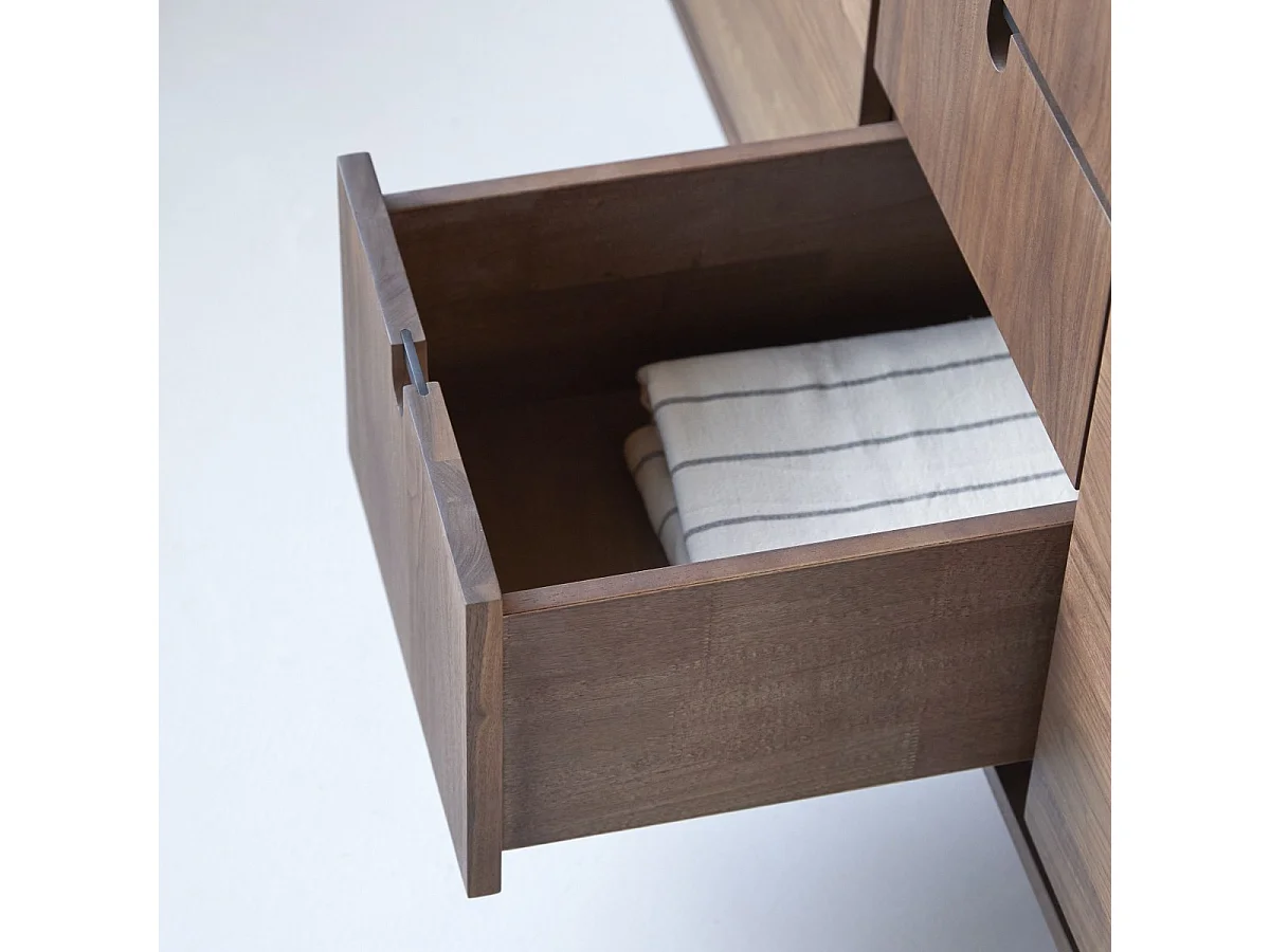 Meuble sous vasque en bois de noyer 145 Jonàk