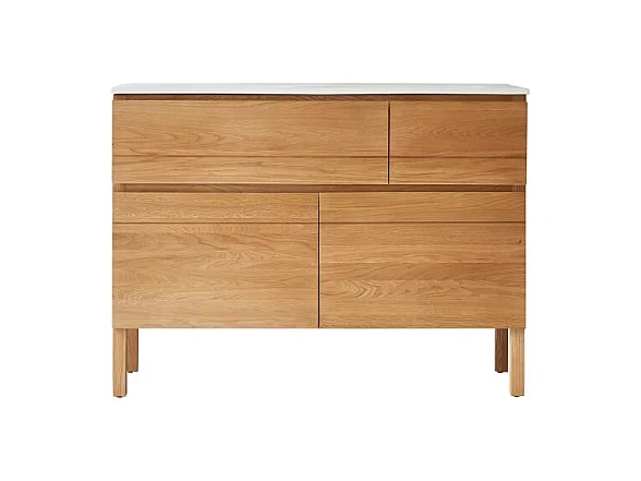 Mobili da bagno in quercia con lavabi in ceramica Easy 120