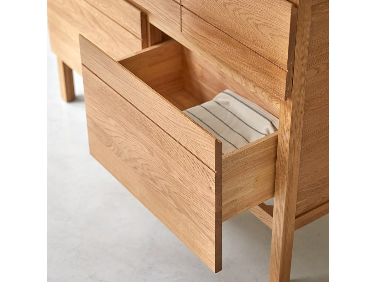 Mobili da bagno in quercia con lavabi in ceramica Easy 120