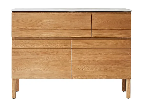 Mobili da bagno in quercia con lavabi in ceramica Easy 120