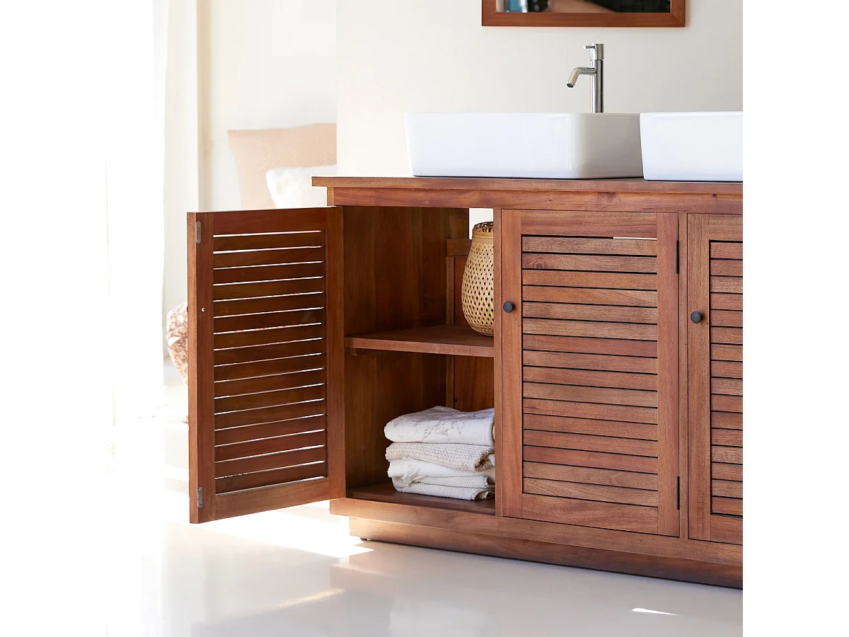 Meuble de Salle de bain en bois d'acacia 130 Loggia