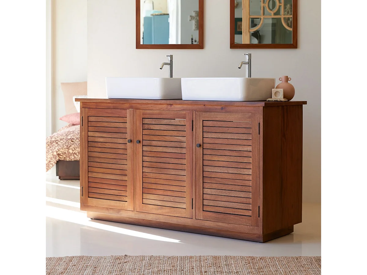 Meuble de Salle de bain en bois d'acacia 130 Loggia