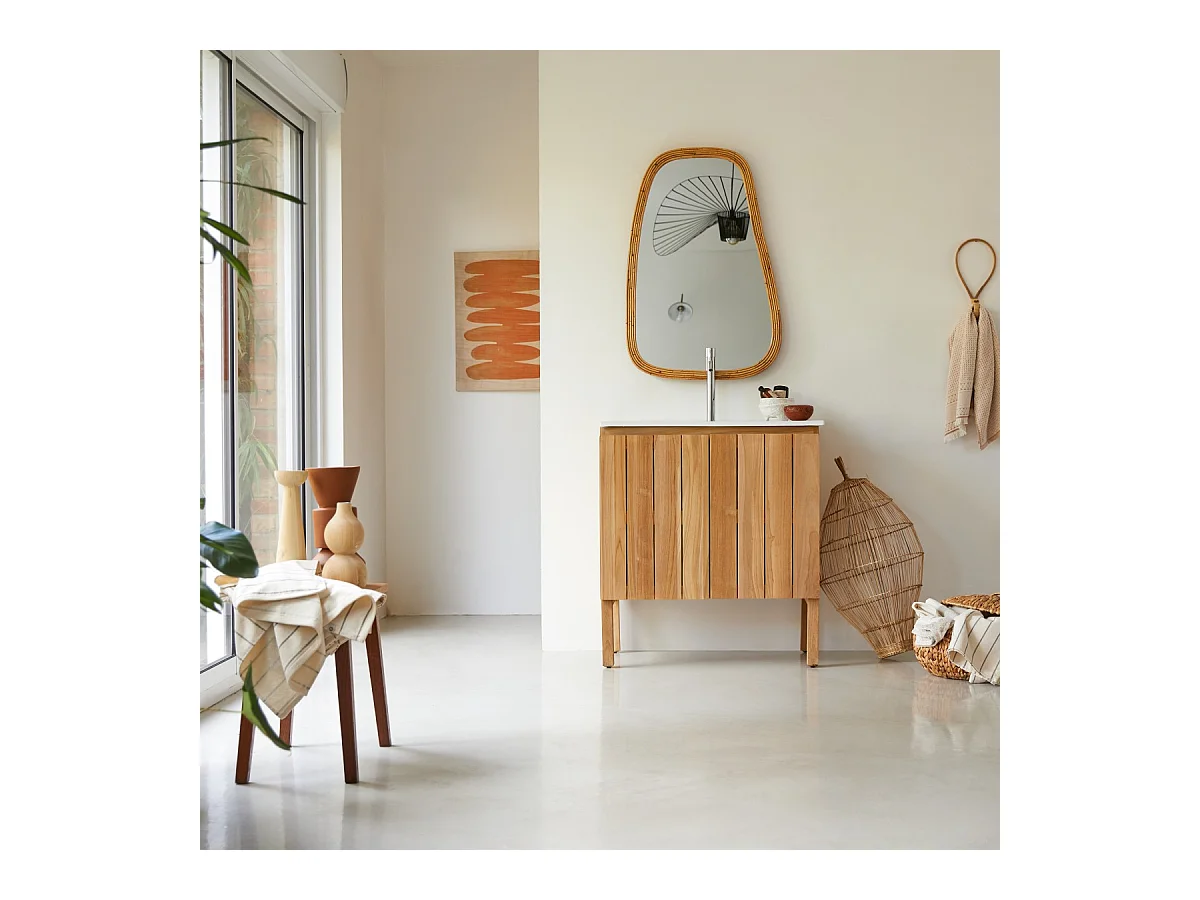 Waschtisch mit integriertem Keramikwaschbecken 80 cm Jill