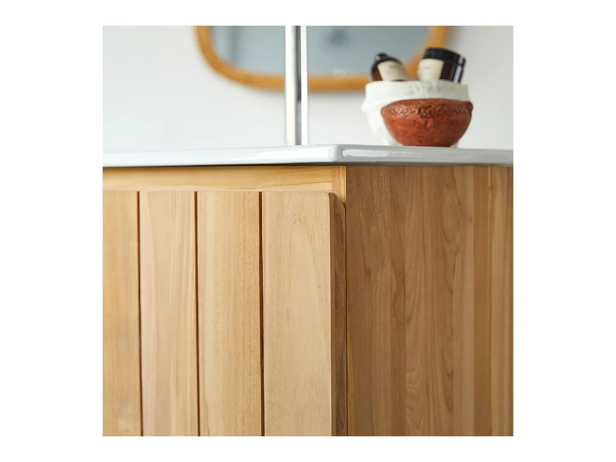 Waschtisch mit integriertem Keramikwaschbecken 80 cm Jill