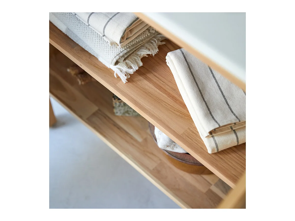 Waschtisch mit integriertem Keramikwaschbecken 80 cm Jill