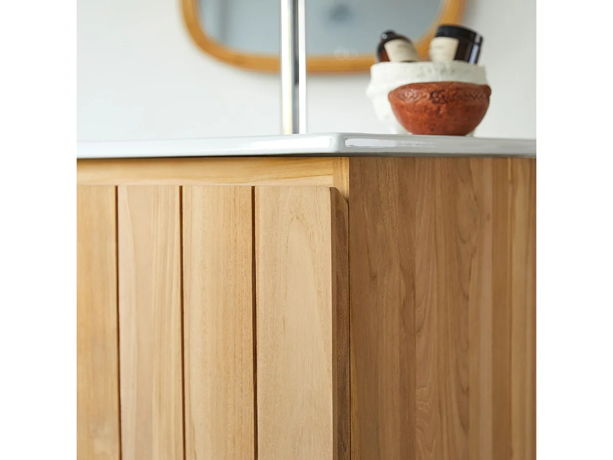 Waschtisch mit integriertem Keramikwaschbecken 80 cm Jill