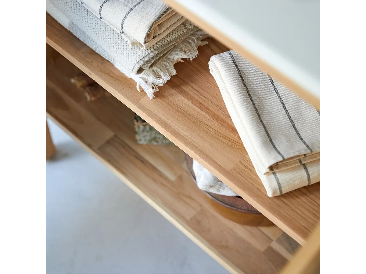 Waschtisch mit integriertem Keramikwaschbecken 80 cm Jill