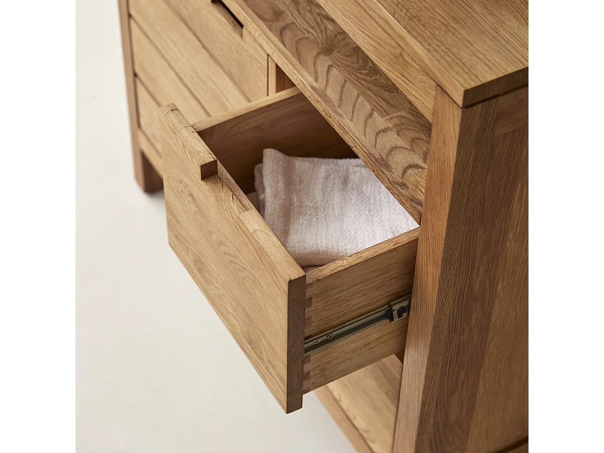 Mobile sottolavabo Serena in rovere massello 80 cm