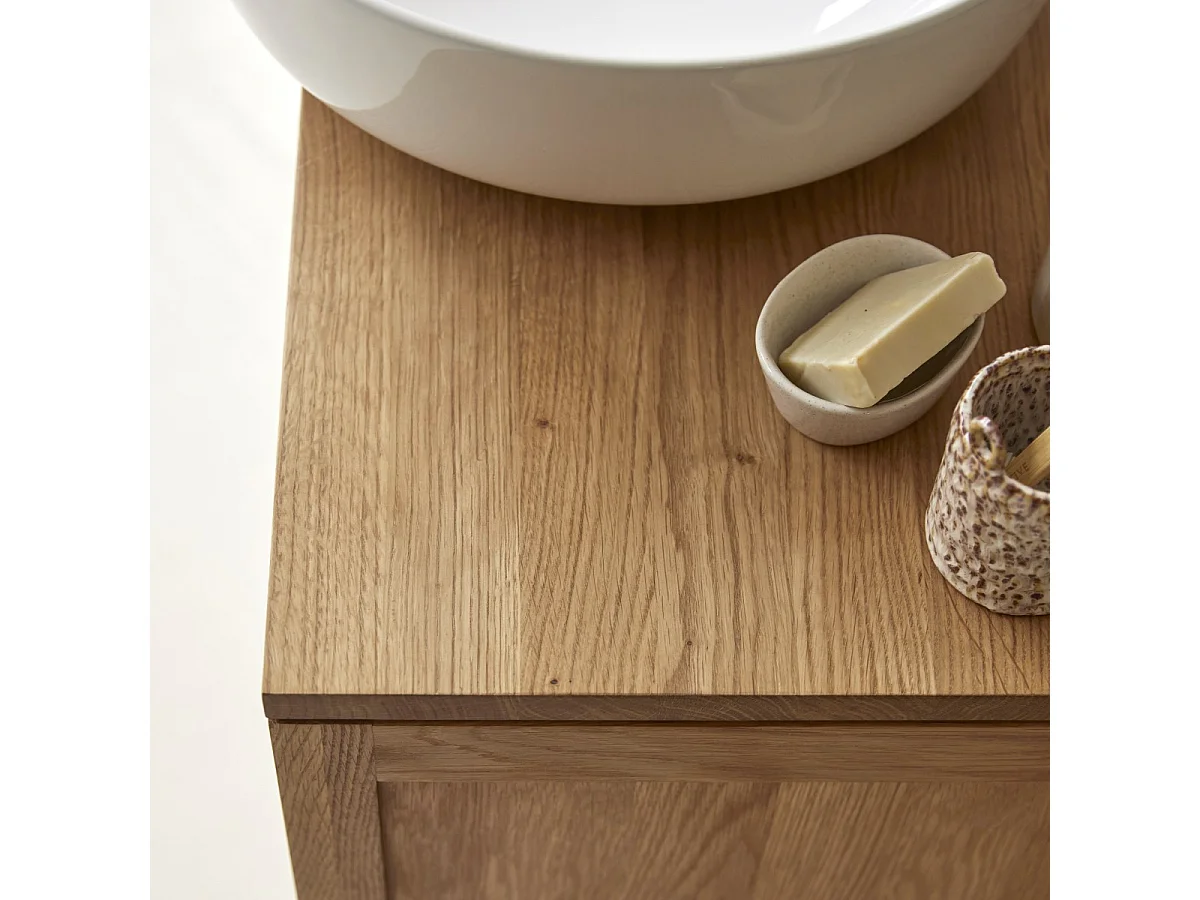 Mobile sottolavabo Serena in rovere massello 80 cm