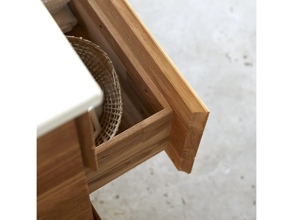 Mobili da bagno in quercia con lavabi in ceramica Karl 120