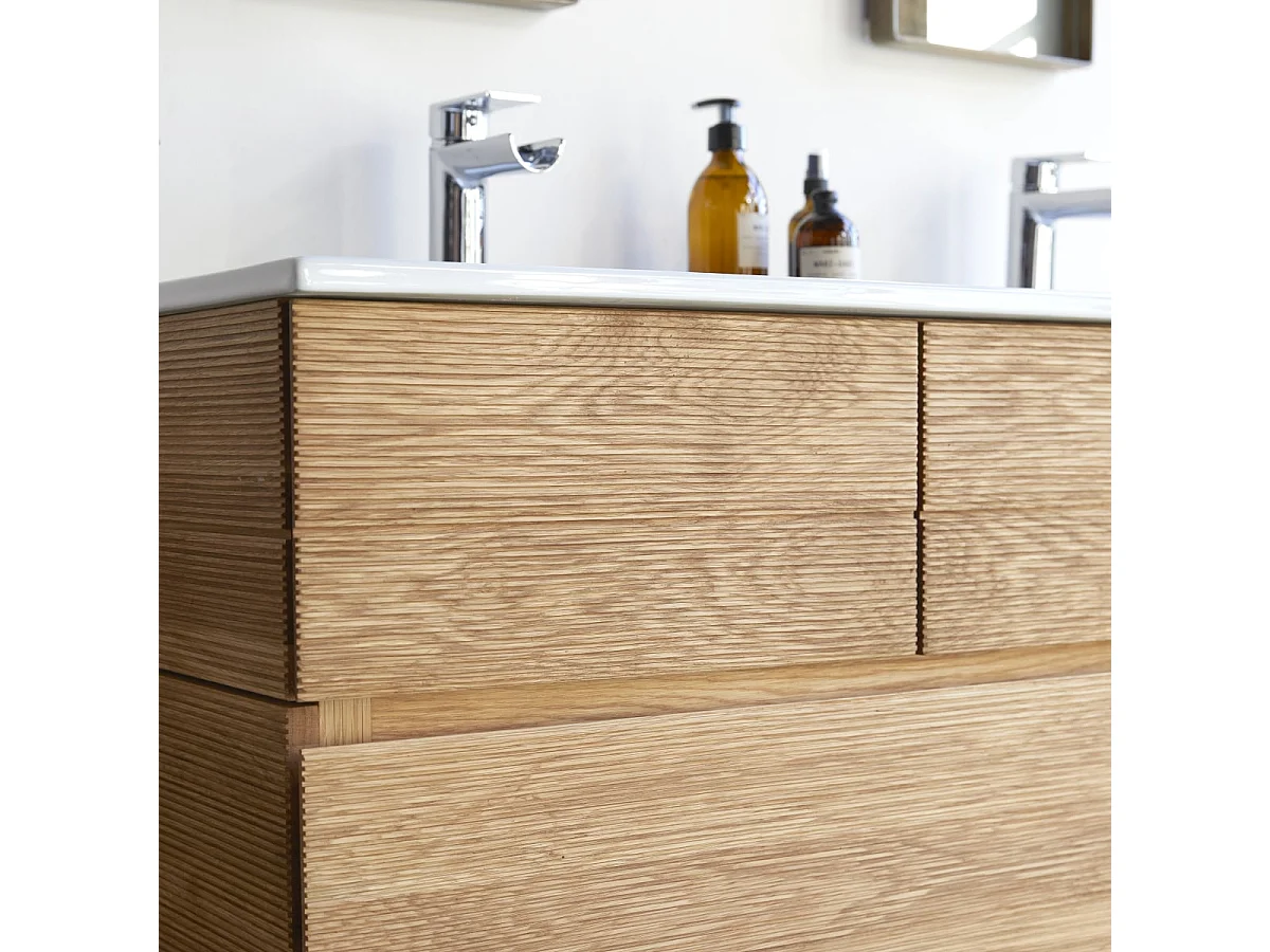 Mobili da bagno in quercia con lavabi in ceramica Karl 120