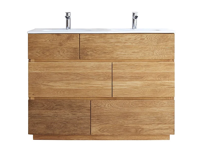 Mobili da bagno in quercia con lavabi in ceramica Karl 120