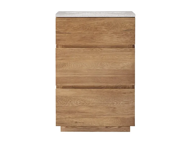 Badezimmermöbel aus massiver Eiche und Terrazzo Moon 60 cm