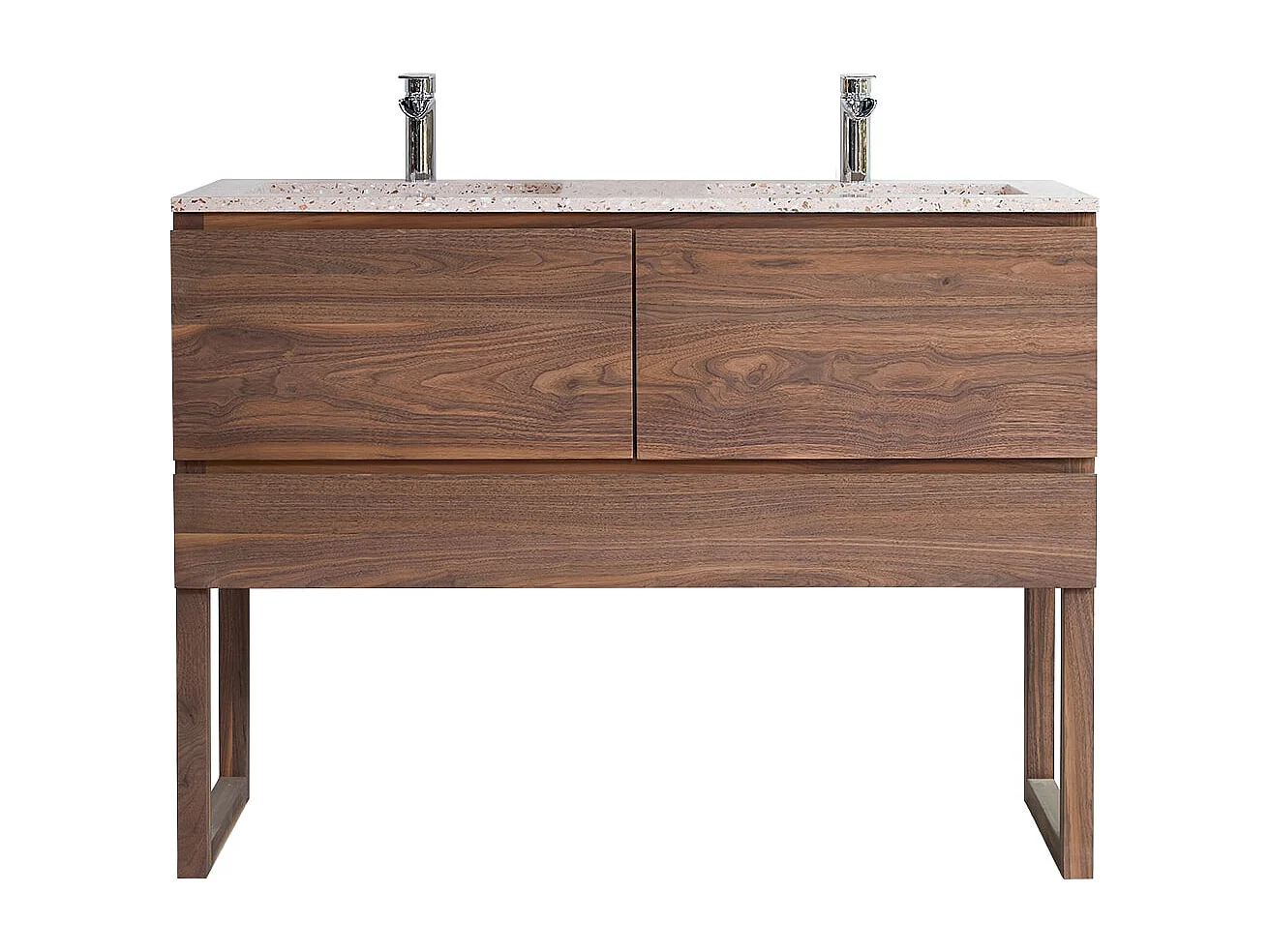 Mobile per il Bagno in legno di noce massello e terrazzo premium Pink Edgar