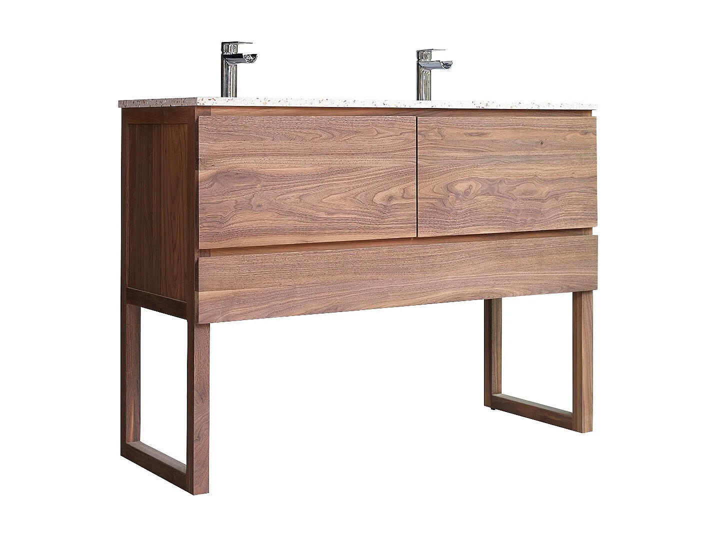 Mobile per il Bagno in legno di noce massello e terrazzo premium Pink Edgar