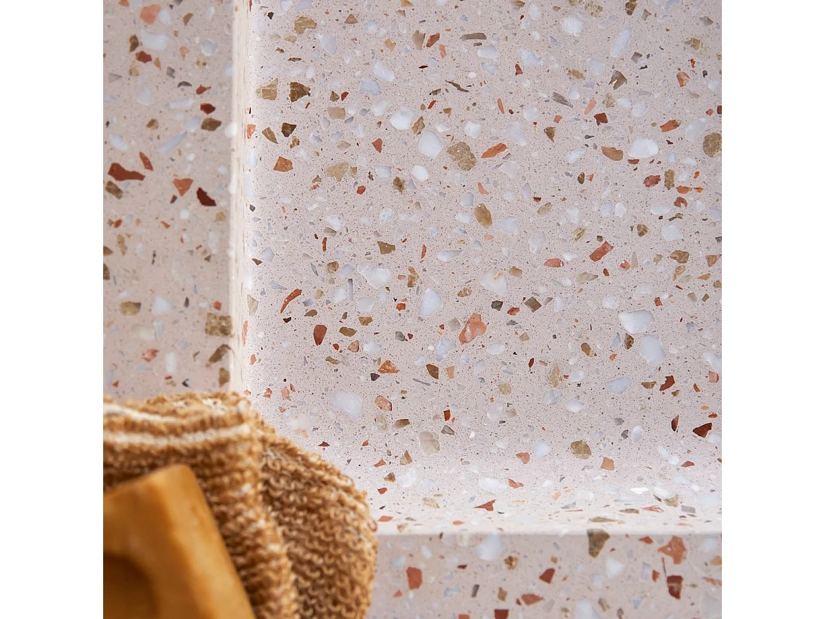 Badmöbel Nova aus massivem Eichenholz und Premium-Terrazzo Pink 80