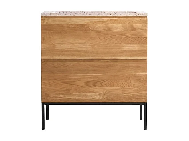 Badmöbel Nova aus massivem Eichenholz und Premium-Terrazzo Pink 80