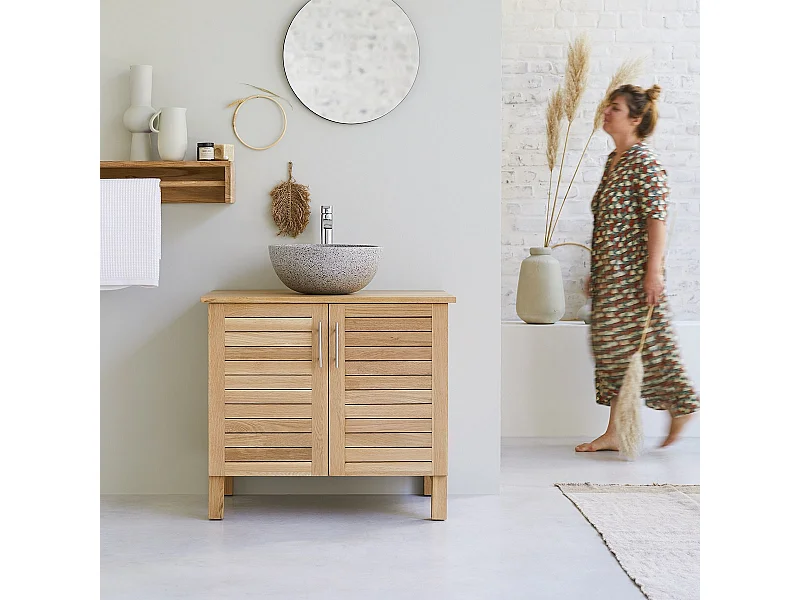 Meuble Salle de bain en bois de chêne 85 Soho