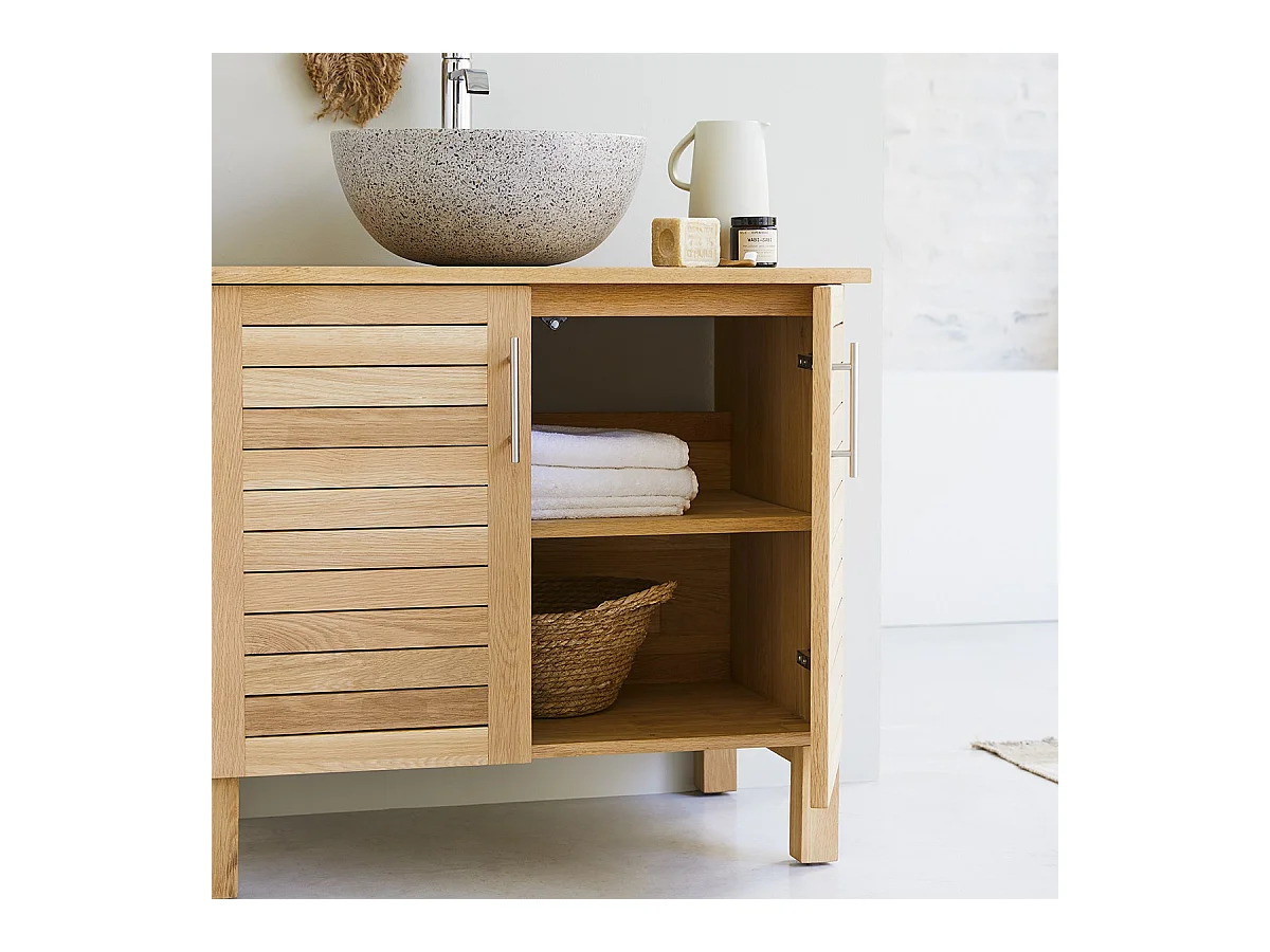 Mobile per bagno in legno di quercia 85 Soho