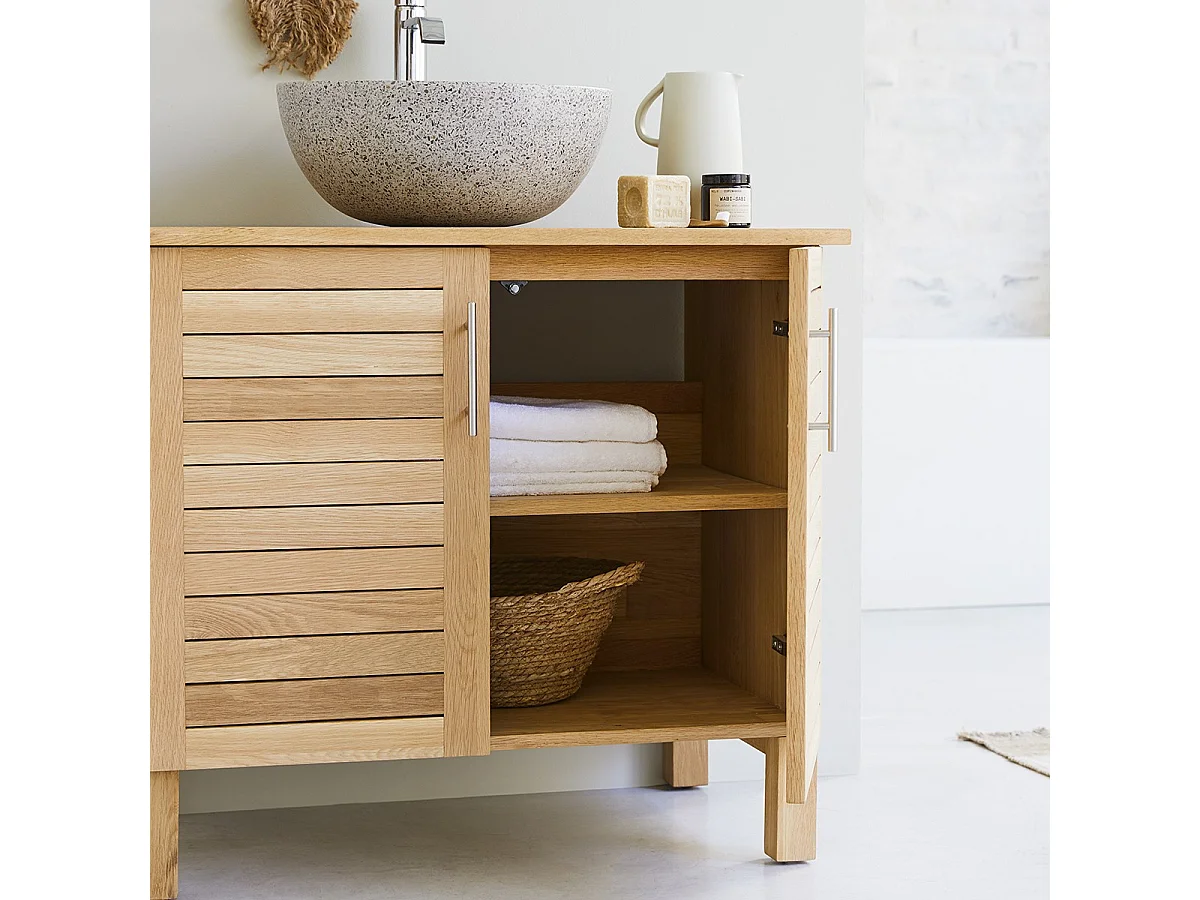Mobile per bagno in legno di quercia 85 Soho