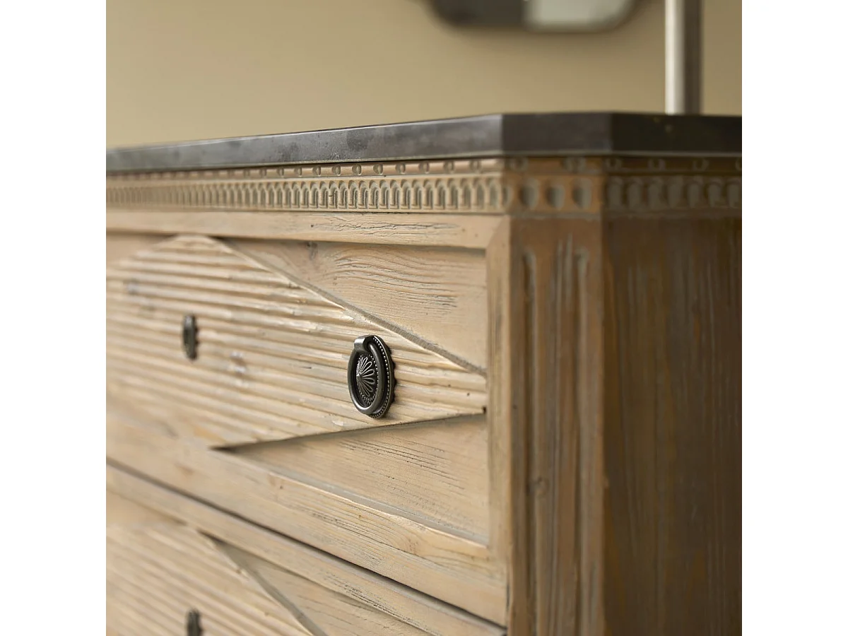 Meuble en bois de pin avec simple vasque 100 Emily