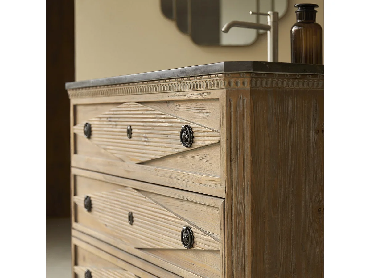 Meuble en bois de pin avec simple vasque 100 Emily