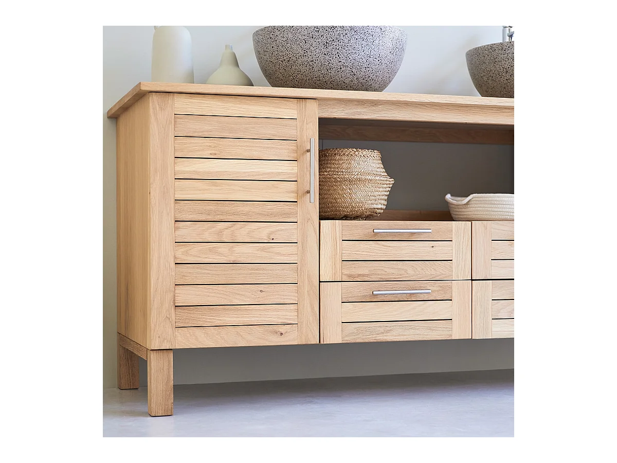 Meuble Salle de bain en bois de chêne 165 Soho