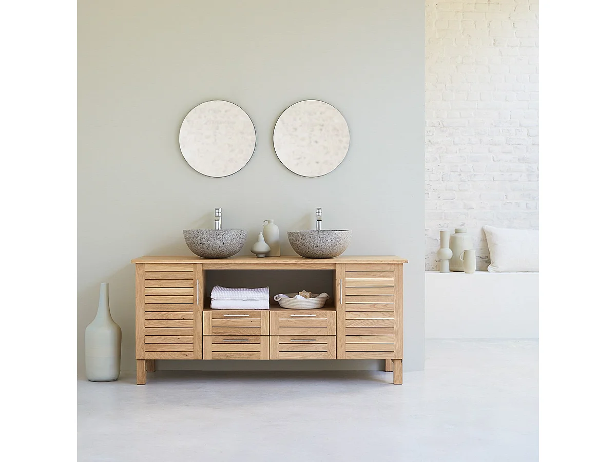 Mobile per bagno in legno di quercia 165 Soho