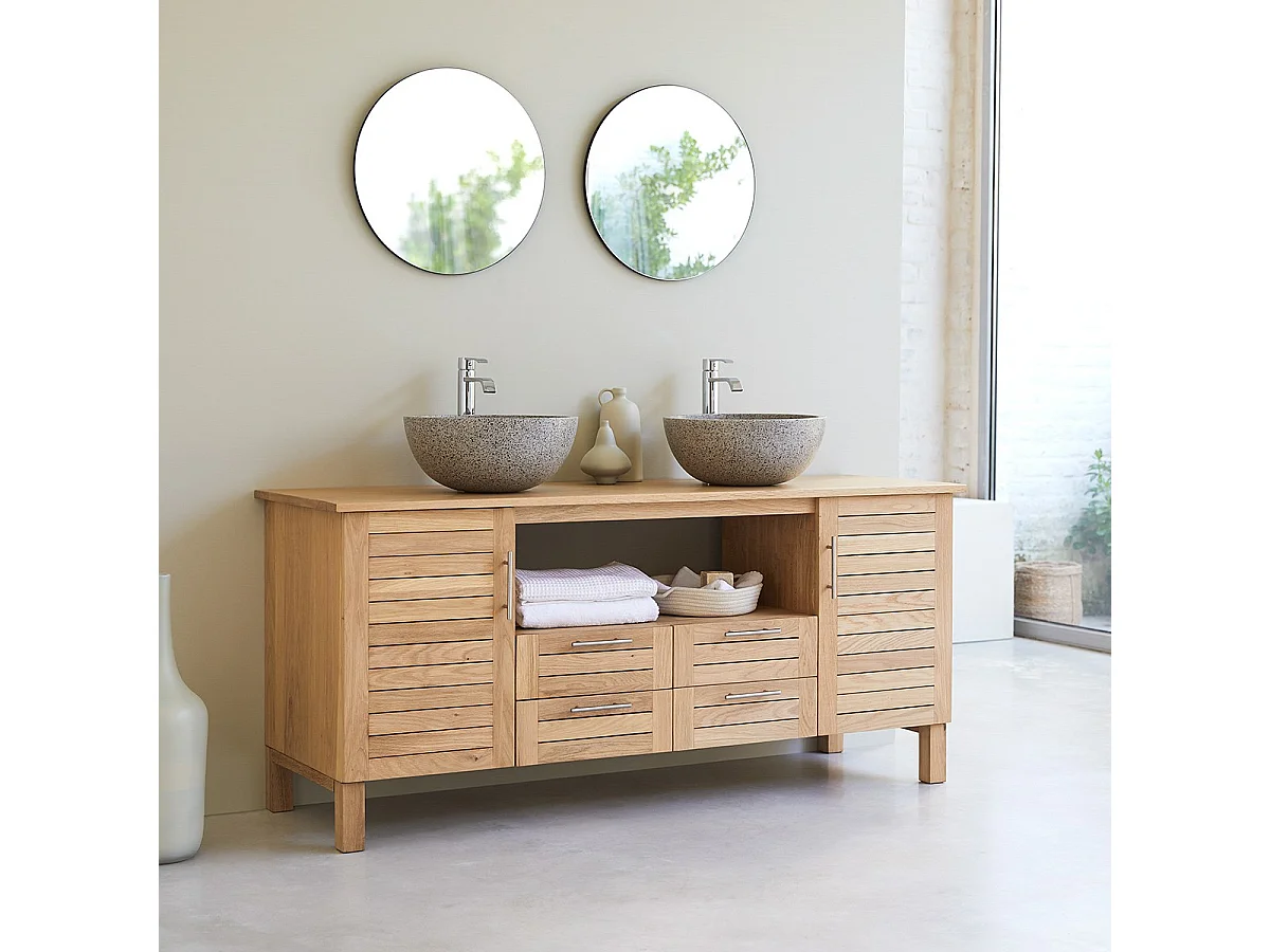 Mobile per bagno in legno di quercia 165 Soho