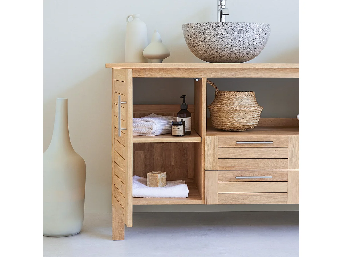 Mobile per bagno in legno di quercia 165 Soho