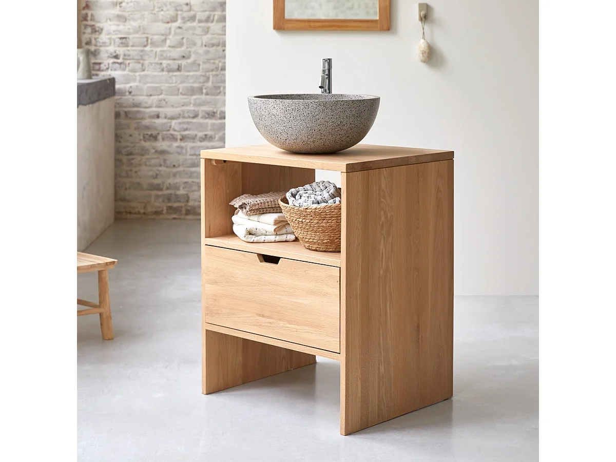 Waschbecken-Unterschrank aus Eichenholz 60 Kwarto