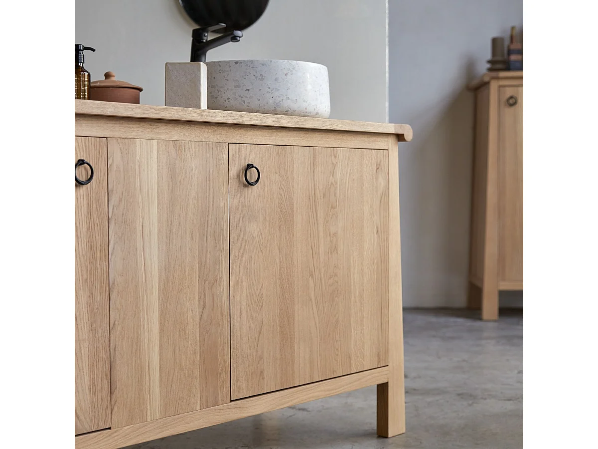 Mobile da bagno in rovere massello Volute 160 cm