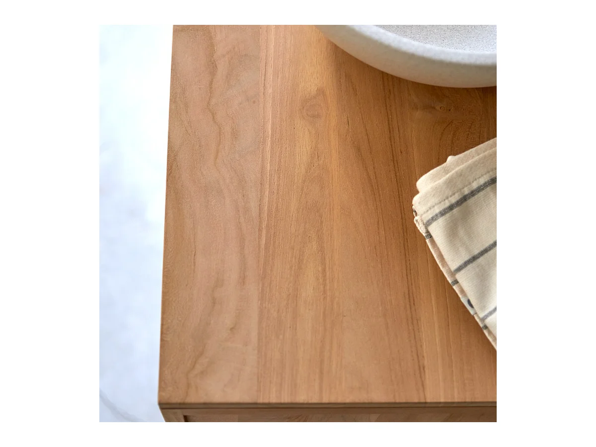 Meuble sous vasque en bois de teck 145 Minimalys