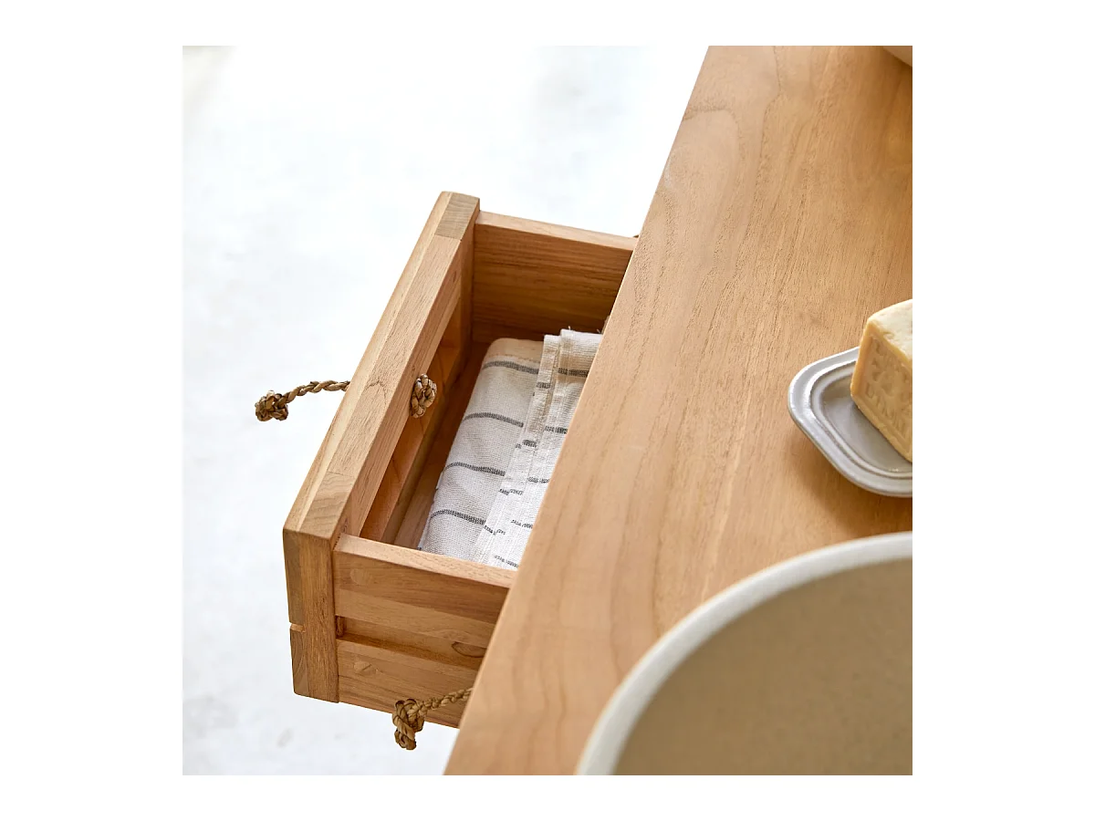 Meuble sous vasque en bois de teck 145 Minimalys